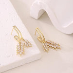 El Regalo Brynlee Leaf Filigree Crystal Drop Leverback Earrings- Fashion Crystal Leaves Statement Earrings for Girls & Women