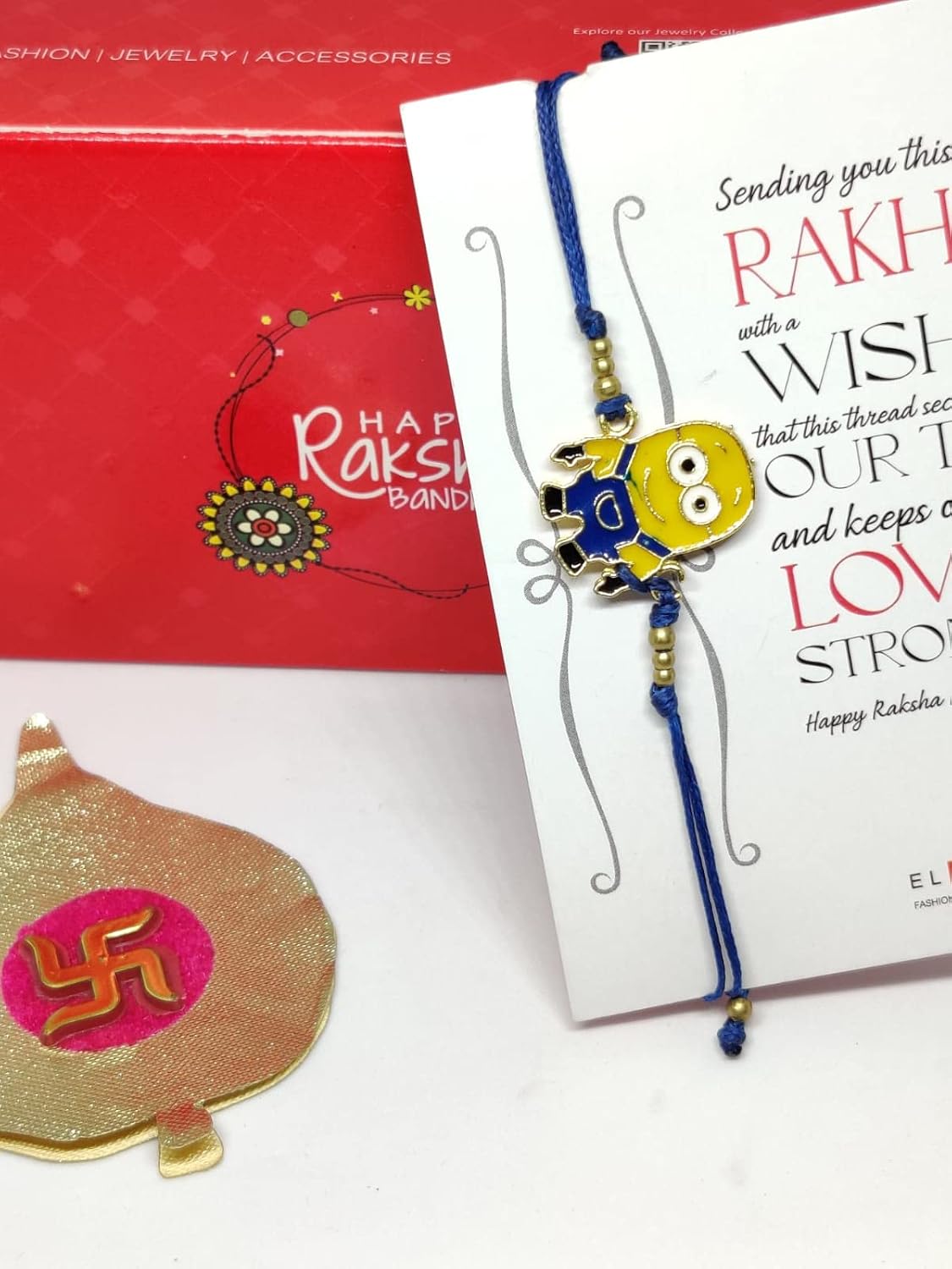 El Regalo Kids Rakhis- beautiful Kids Rakhis for Little Brother/Niece/Nephew Kids Rakhis with Cartoon Characters- for Kids/Babies/Toddlers (Minion Rakhi)