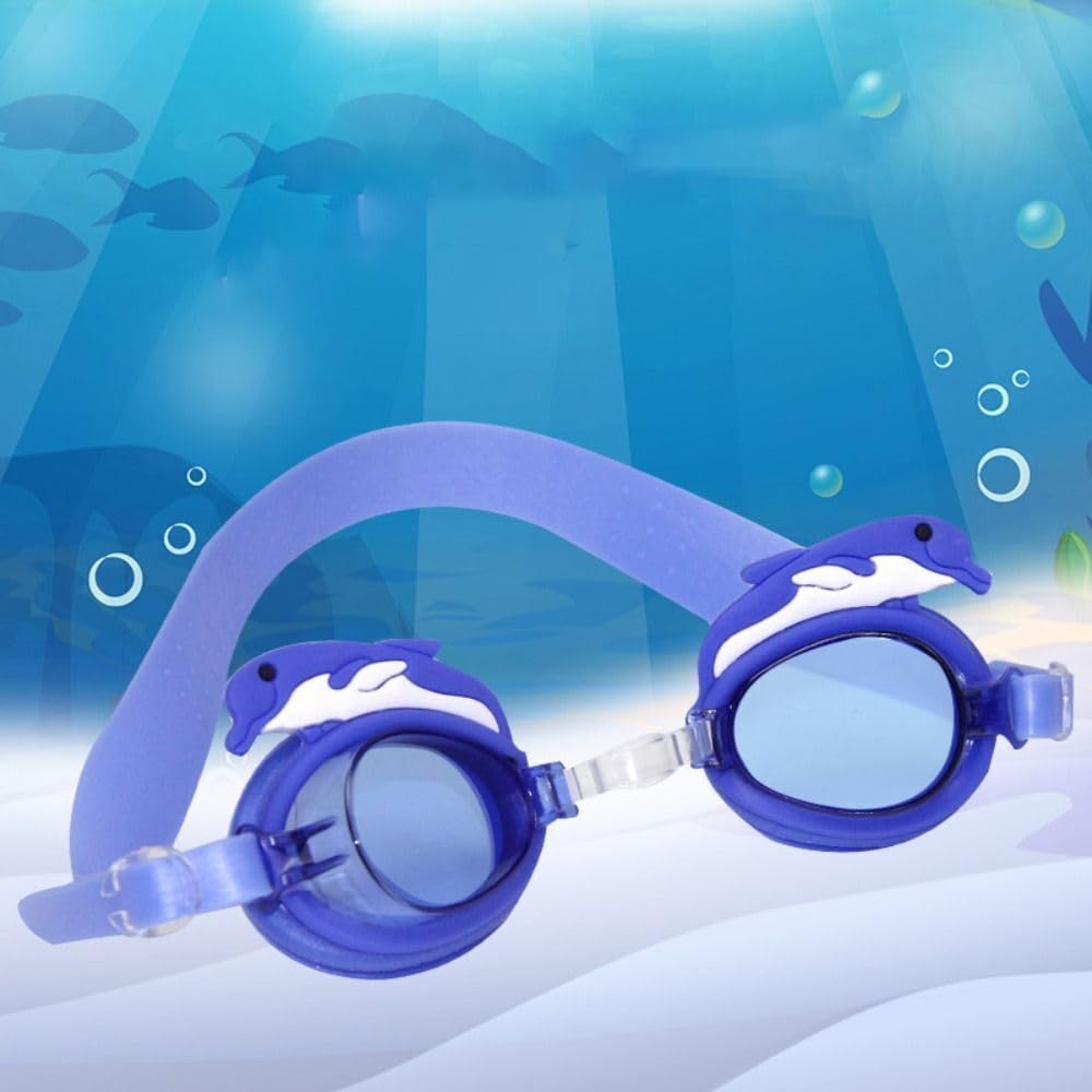 El Regalo Kids Cute Cartoon Swimming Cap & Goggle Set for Girls & Boys (for Kids Upto 10 Years Old) (Fish Swim Cap & Goggle)