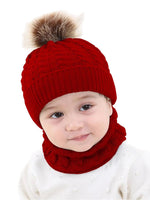 EL REGALO Unisex Kids Red Self Design Wool Balaclava