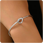El Regalo Stainless Steel Forever Love Knot Infinity Cuff Bracelets for Girl & Women- Waterproof Infinity Knot Adjustable Bracelet (Silver)