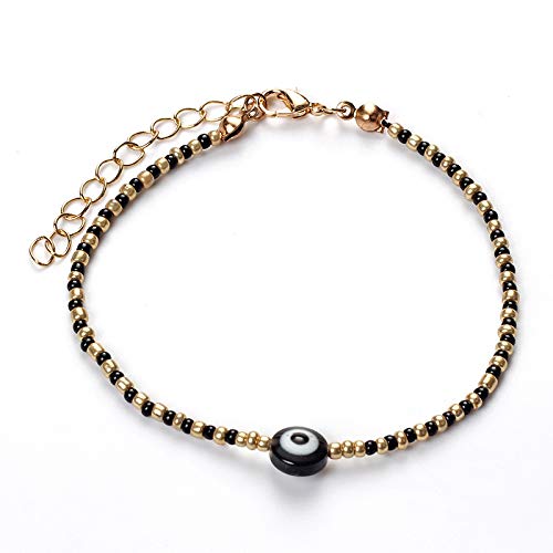 El Regalo Plated Alloy With Evil Eye Evil Eye Bracelet For Women & Girl (black)