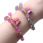El Regalo 2 PCs Butterfly Crystal Beads Tassel Bracelet With Cute Enamel Butterfly Charms for Girls/Teens/Women (Color Option-3)