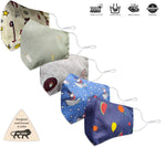 El Regalo 5 PCs Kids Face Masks - Kids (Girls & Boys 5-13 Years) Adjustable Printed Cotton Face Masks CE Certified and Lab Tested (99.2% Filtration) (Color Option- 2)