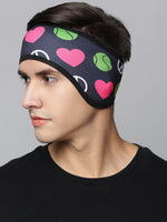 El Regalo 1 PC Winter Unisex Ear Warmer Headbands- Winter Earmuff Headbands for Adult Men, Women, Teens, Girls, Boys (Black Hearts)