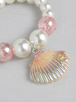 El Regalo 2PC Girls Mermaid Princess Necklace & Bracelet Set Costume Jewelry (Pink Mermaid Jewelry)