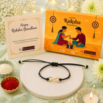 El Regalo 1PC Minimalist Infinity Rakhi for Brother- Simple Infinity Rakhi with Roli Chawal, Rakhi Message Card in Rakhi Gift box for Brother (Gold)