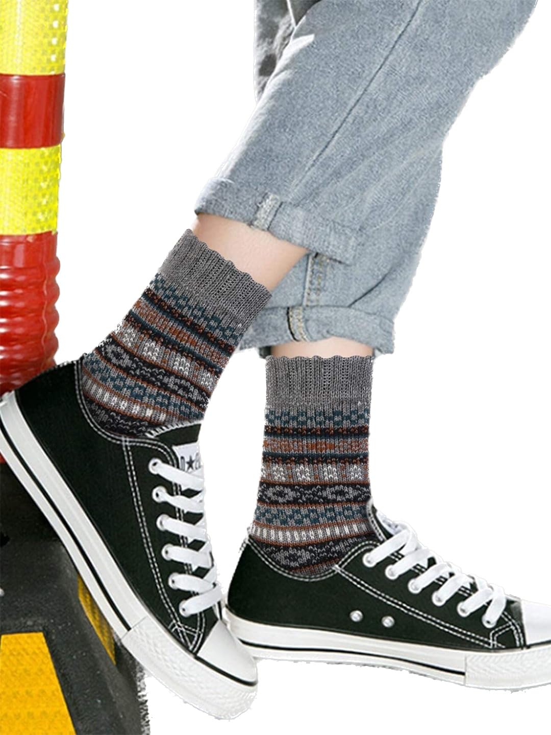 EL REGALO Pack Of 5 Patterned Calf-Length Socks