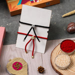 El Regalo Unisex Adult 2Pcs Heart Beat Rakhis Combo For Bhaiya/Bhabhi- Designer & Meaningful Rakhi Set With Roli Chawal, Rakhi Message Card In Rakhi Gift Box For Brother/Sister-In-Law