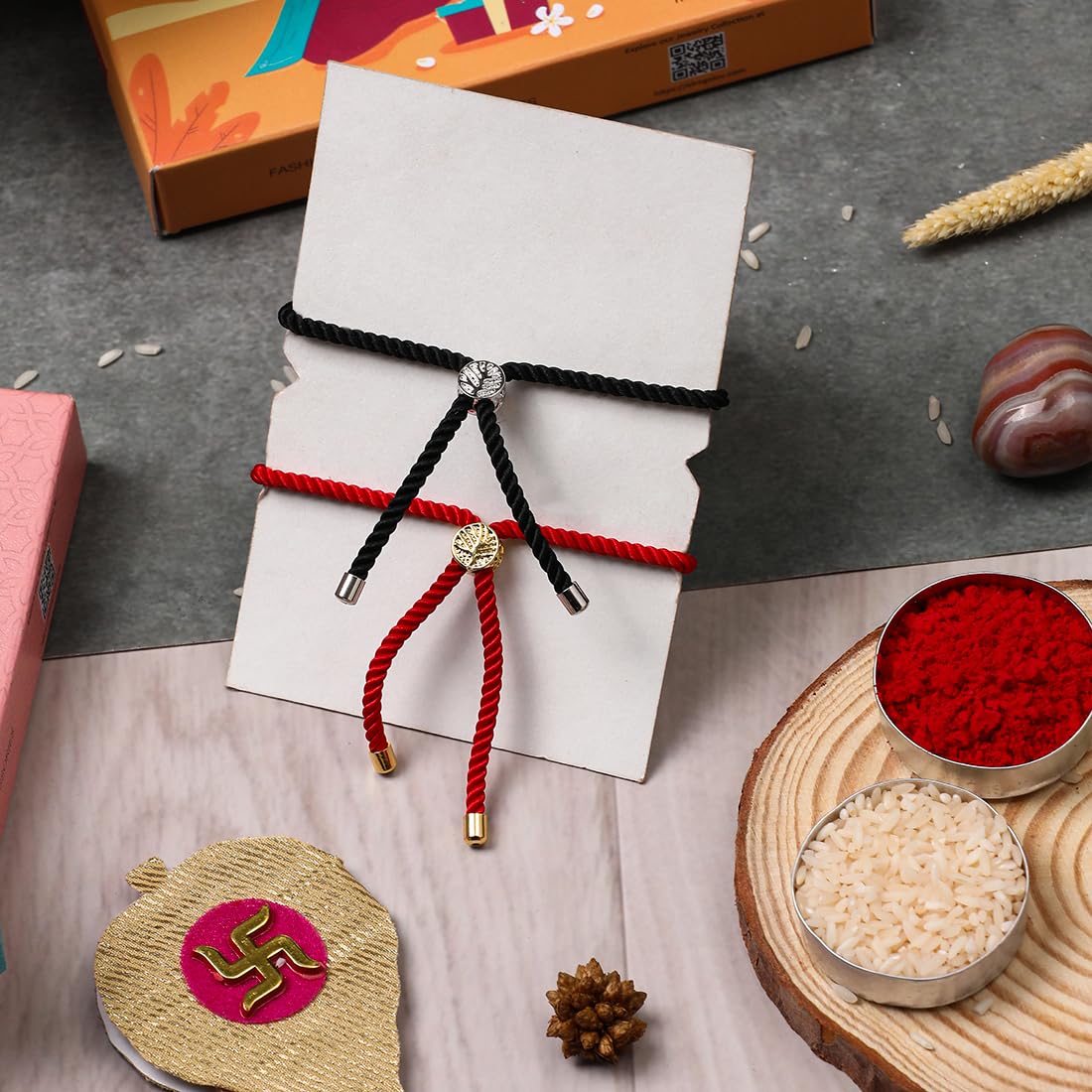 El Regalo Unisex Adult 2Pcs Heart Beat Rakhis Combo For Bhaiya/Bhabhi- Designer & Meaningful Rakhi Set With Roli Chawal, Rakhi Message Card In Rakhi Gift Box For Brother/Sister-In-Law