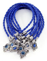 El Regalo 5PCs Evil Eye Hamsa Hand Rakhi Combo - Evil Eye Rakhi Set for Brother with Roli Chawal - 5 Lucky Kabbalah Blue Turkish Evil Eye Rakhi for Bhaiya/Bhai/Brother/Nephew (Dark Blue)