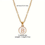 El Regalo Personalized Name Initial Letters Pendant Necklace-Enamelled Name Initials Pendant with Stainless Steel Chain (B),Gold