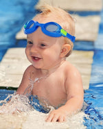 El Regalo Kids Swim Goggles Clear Wide Vision Swimming Goggles Anti Fog Kids Pool Goggles Silicone Frame Children Goggles (upto 9 years old kids) (Blue)