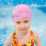 El Regalo 1PC of Cute Kids Dolphin PU Swimming Caps for Girls & Boys- Waterproof, Animal Print Swimming Cap (for Kids 6-12 Years) (Pink Fish Swim Cap)