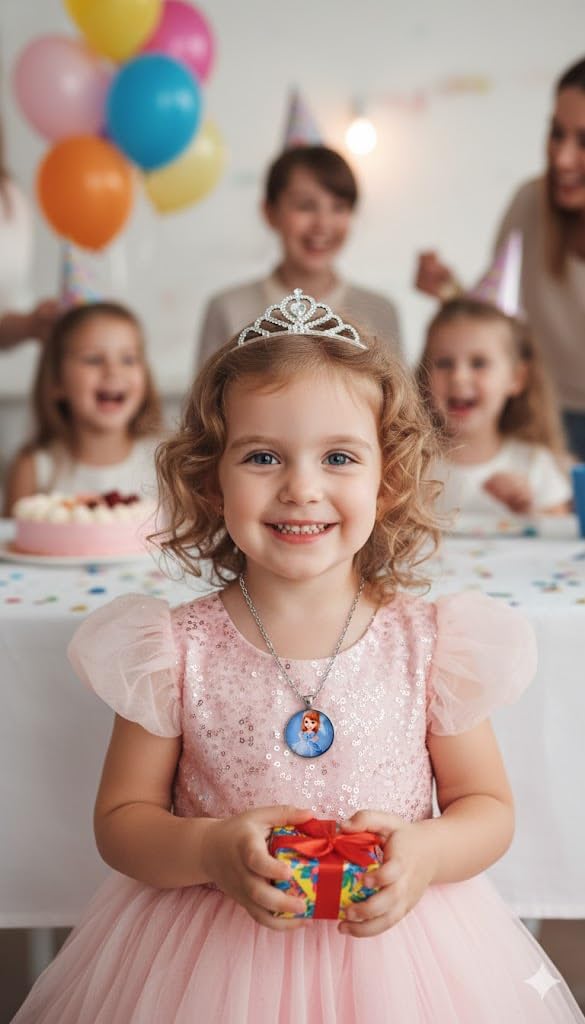 El Regalo Enchanted Tales Princess Pendant Necklace for Girls & Toddlers - Magical Character Jewelry for Birthdays, Parties & Gifting (Style-22)