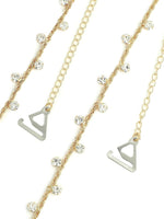 El Regalo 1 Pair Fancy Crystal Stones Bra Shoulder Straps- Beauty Back Shoulder Strap Bra Adjustable Shoulder Strap for Wedding/Party Gowns (Golden)