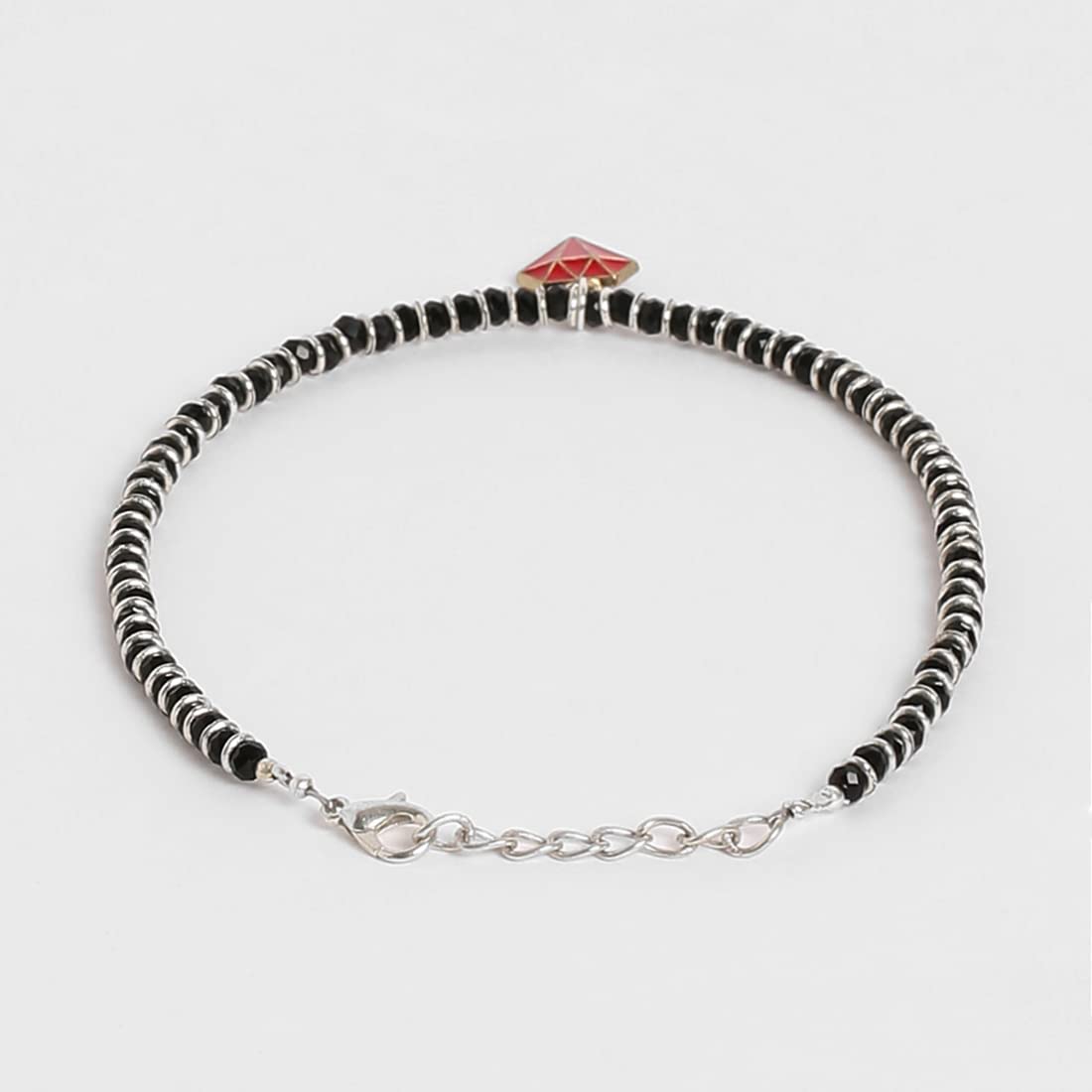 El Regalo 1 Leg Nazaria Charms Anklet - 1 PC Nazarbattu, Nazaria Fashion Anklets with Enameled Charms- Hamsa Hand, Star, Diamond for Women & Girls (Red Diamond Anklet)
