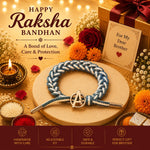 El Regalo Braided Superhero Charm Bracelet Rakhi for Kids & Teen Brothers- Hero A - Grey White