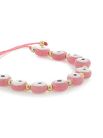 El Regalo Lucky Evil Eye Handwoven Adjustable Unisex Bracelet for All- Protection Lamp-work Glass Beads Evil Eye Bracelets for Kids/Teens/Girls/Boys/Men/Women (Love Pink Evil Eye Bracelet)