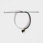 El Regalo 2 PCs Yin Yang Heart & Diamond Charms Handmade Macrame Unisex Couple Bracelets Set | Yin Yang Bracelet Set for Best Friends/Besties