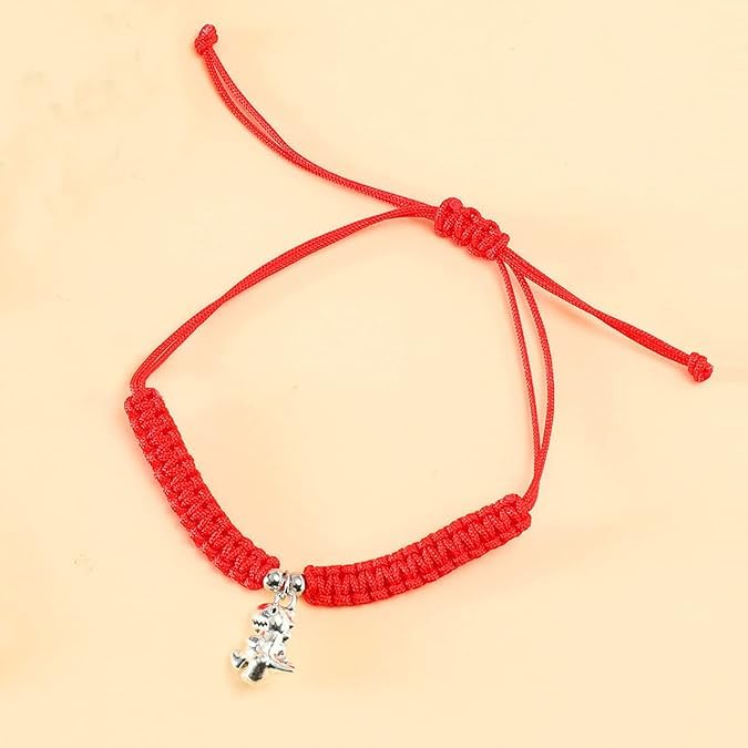El Regalo Cute Rakhi for Brother- Fancy Tyrannosaurus Dinosaur Bracelet Rakhi for Bhai with Roli Chawal, Rakhi Message Card in Rakhi Gift Box (Red)