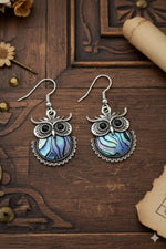 El Regalo Cute Vintage Owl Dangle Earrings for Women & Girls, Boho Ethnic Silver Tone Drop Earrings with Hook - Fashion Owl Jewellery Gift (Owl Style-1)