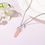El Regalo Unisex 2Pcs/Set Crystal BFF Best Friend Magnetic Couple Matching Split Heart Pendant Necklaces for Besties/Couples - Valentines Day Gift (Peach & Off White)