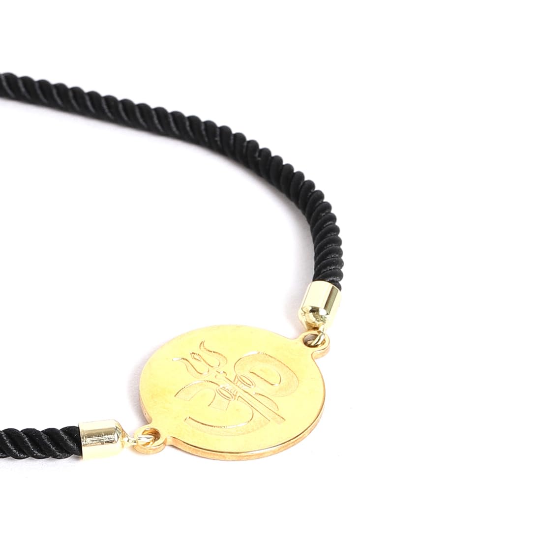 El Regalo 1 PC Stainless Steel OM/Aum Rakhi for Brother - Anti Tarnish Adjustable Rakhi Bracelet for Bhai/Bhatija- Comes with Message Card, Roli-Chawal & Rakhi Box (Golden OM Rakhi)