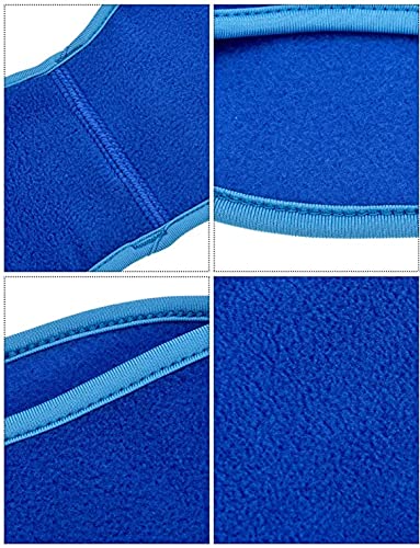 El Regalo 2PCs Winter Ear Warmer Headband with Buttons for Masks- Elastic Headband Winter Headband Full Cover Ear Muff Headband for Yoga Outdoor Sports Activities for Men & Women (Red & Blue)