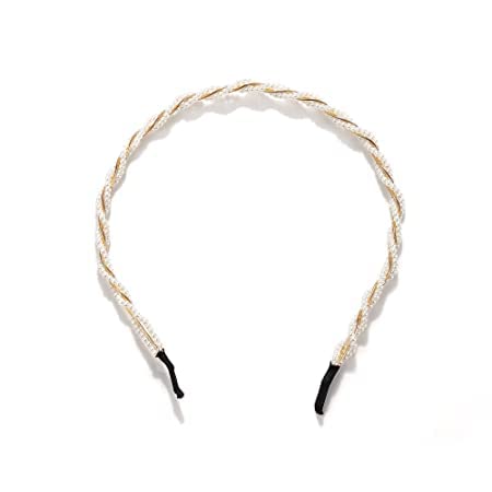 El Regalo 2 PCs Fancy Pearl Hairbands Set for Girls & Women- Bridal Fashion Hairbands for Kids/Girls/Teens or Women