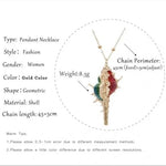 El Regalo Super Elegant & Classy Electroplated Cowrie Shell Pendant with Sleek Stainless Steel Chain- Bohemian Hawaii Fashion Summer Beach Jewelry for Girls/Women (Multi-Colored)