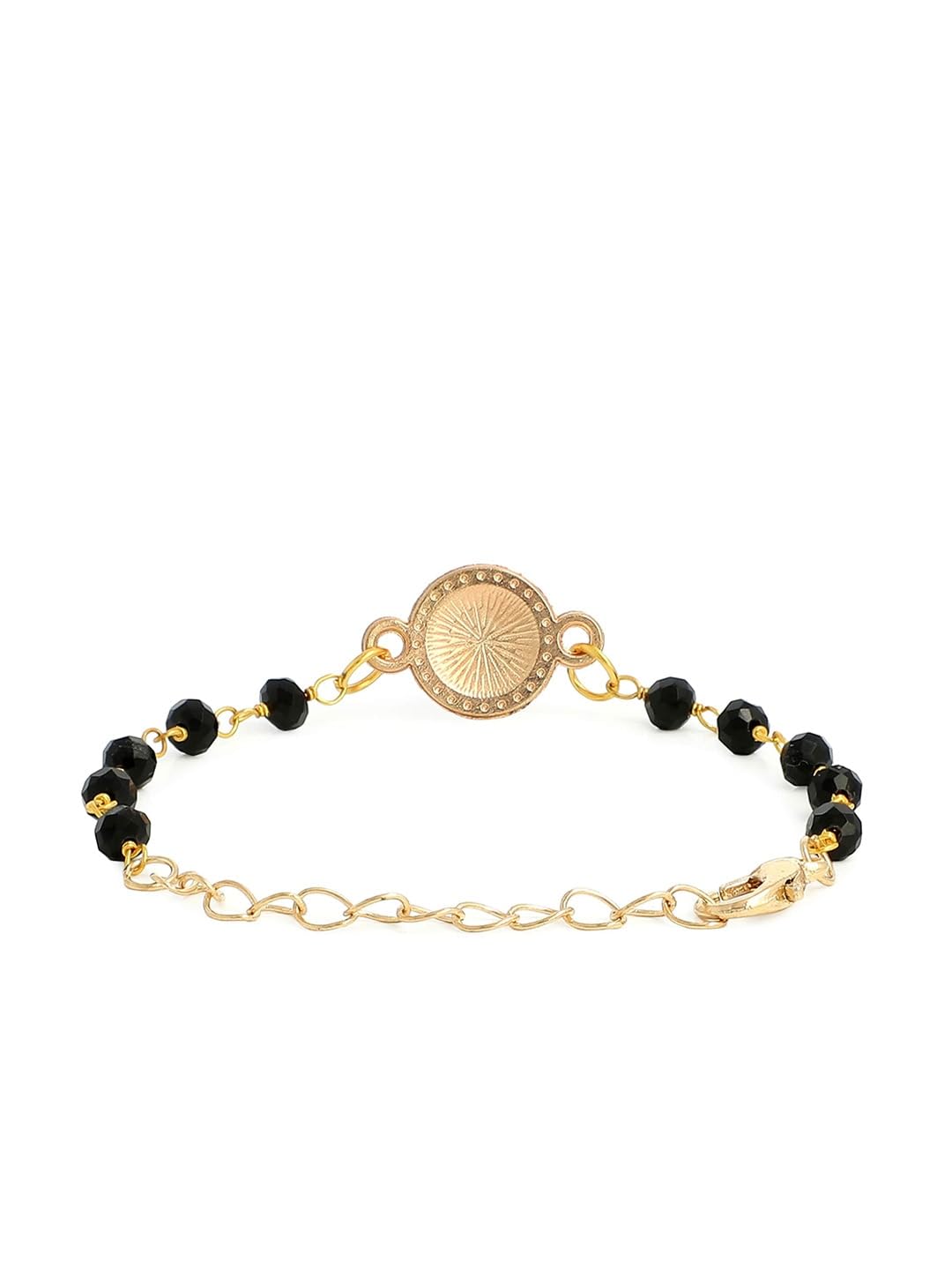 EL REGALO Unisex Kids Gold-Toned & Black Gold-Plated Wraparound Bracelet