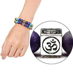 El Regalo OM 7 Chakra Rakhi for Brother Healing Yoga Beads Rakhi with shagun, Rakhi Card in Gift Box (7 Chakra OM Rakhi)