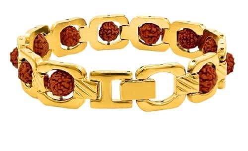 El Regalo Designer Om Rudraksha Bracelet Rakhi For Brother - Shiva Rudraksha Chain With Roli Chawal, greeting Message Card In elegant Box For Mens (Multi Rudraksha Rakhi)