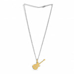 El Regalo 1PC Guitar Pendant Necklace-Stainless Steel Rock Electric Guitar Unisex Pendant Necklace for Girls/Boys/Men/Women- Hip Hop Music Necklace Jewellry for Music Lovers (Golden)