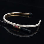 El Regalo 2 PCs Pearl Beads Hair Band Headband for Kids, Girls and women | Bridal Fancy Wedding Party Pearls Hairbands (Option- 4)