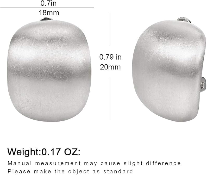 El Regalo 2 Pairs Matte Gold Sliver Non Piercing Clip on Earrings for Women- Geometric Square Casual Fashion Not Pierced Earrings
