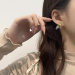 El Regalo Cute Mermaid Tail Pearl Stud Earrings for Women Girls- Cubic Zirconia Hypoallergenic Small Fish Fin Stud Earrings