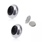 El Regalo 2 Pairs Non-Pierced CZ Magnetic Clip-On Unisex Earrings for Men/Women/Girls/Boys - Colorful CZ Fake Crystal Ear Stud Earrings (Pink & Black)