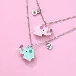 El Regalo 2 PCs BFF Best Friend Forever Split Magnetic Matching Unisex Pendant Necklaces Set- Friendship Necklaces Set for Besties/Best Friends/Soul Sisters (BFF Elephant Necklaces Set)