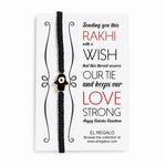 El Regalo 1 PC Hamsa Hand Evil Eye Nazaria Rakhi for Brother- Fancy Evil Eye Rakhi Gift Box with 1 PC Rakhi, Shagun Pack & Rakhi Message Card in Rakhi Gift Box (Black Hamsa Rakhi)