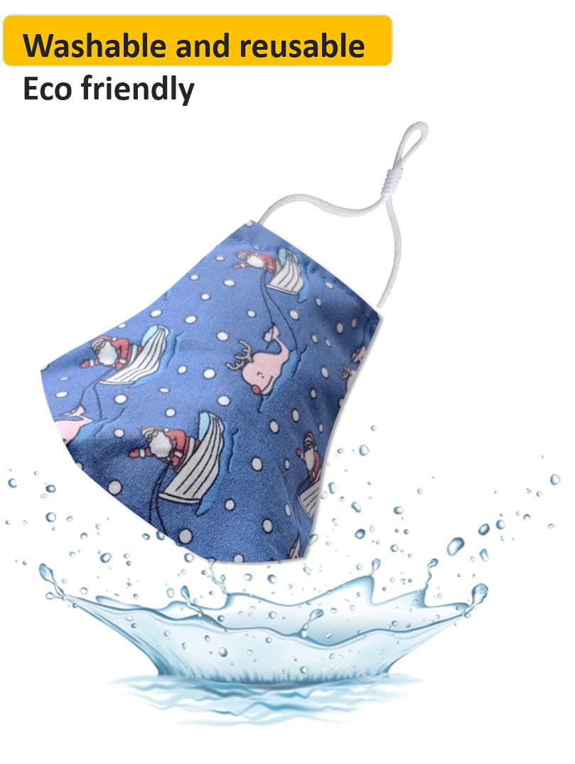 El Regalo (Set of 3 Kids Cotton Face Masks (Age group - 7-12 yrs) | Multi Layer Soft Cotton Reusable & Washable Face Masks With Adjustable Ear Loops for Kids (kids print)