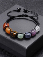 El Regalo 1 PC 7Chakra Natural Stones Unisex Bracelet Rakhi for Brother | Chakra Stones Healing Crystal Thread Rakhi for Bhai with Roli Chawal Shagun, RakhiMessage Card in Rakhi Gift Box