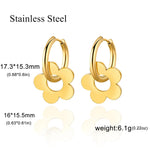 El Regalo Cute Stainless Steel Flower Huggie Hoop Earrings for Girls & Women- Anti-Tarnish, Waterproof Daisy Floral Hoops