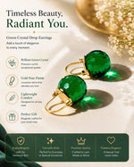 El Regalo Elegant & Graceful Aquamarine Austrian Crystal Earrings for Girls & Women- Sparkly Austrian Crystal Disco Ball Earrings (Dazzling Green)