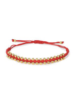 El Regalo Simple, Minimalist Beaded Bracelet Rakhi for Brother/Bhai with Roli-Chawal For Men, Rakhi Message Card in Rakhi Gift Box (Golden Red)