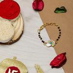 El Regalo 1PC Cute Kids Nazaria Rakhi for Little Brother - Kids Chrams Nazaria Rakhis for Babies/Toddlers with Roli Chawal, Rakhi Message Card in Rakhi Gift Box (Rainbow Cloud Nazaria)