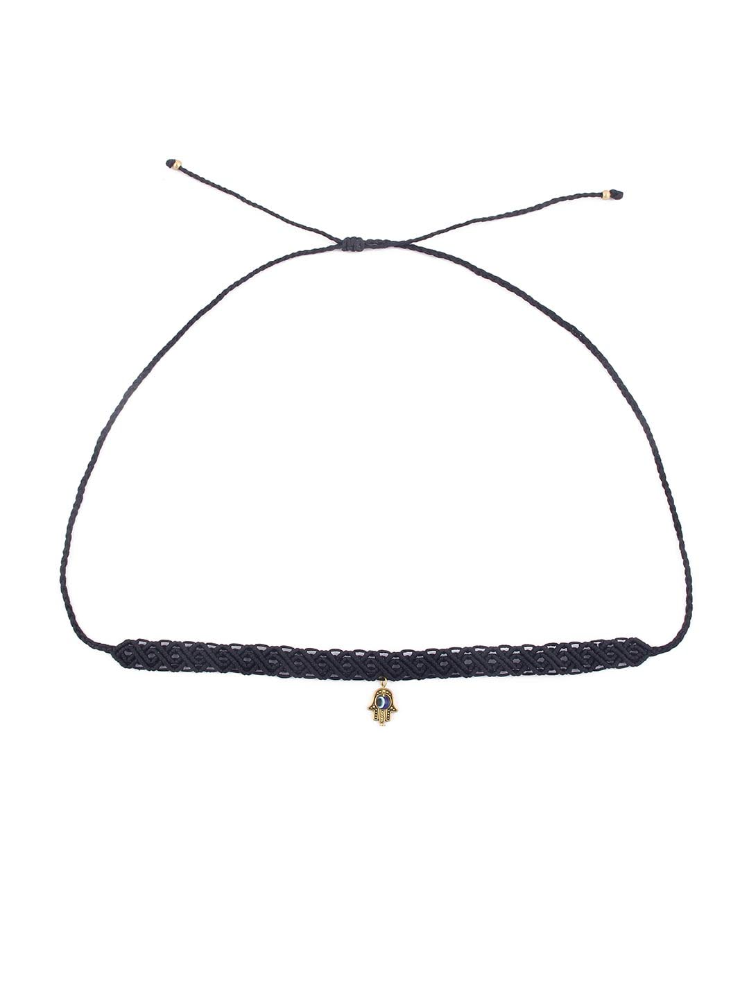 El Regalo Evil Eye Choker Necklace - Handwoven Bohemian Contemporary Evil Eye Macrame Adjustable Choker Necklace for Teen Girls & Women (Evil Eye Choker-1)