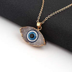 El Regalo Evil Eye Druzy Evil Eye Modern Pendant Necklace for Girls & Women (White)