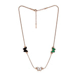El Regalo 18K Gold Waterproof Vintage Enamel Butterflies Chain Necklace & Bracelet Set- Stainless Steel NO RUST/ANTI TARNISH Butterfly Jewelry Combo Set for Girls & Women